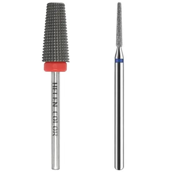 Kit Broca Diamantada Microdont Pm 718 Cuticula  + Broca conica de Tungstenio Para remoção acabamento Nivelamento Unhas