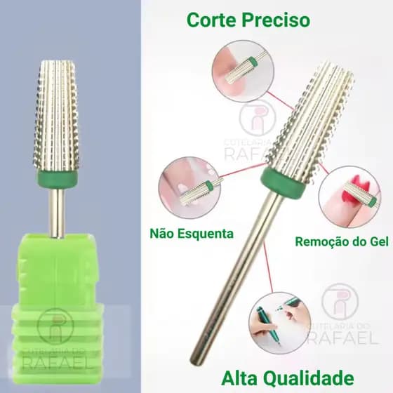 Broca Profissional De Tungstênio para Remoção do Alongamento Acabamento Unha em Gel P/ Lixadeira de Unha Lixa Eletrica