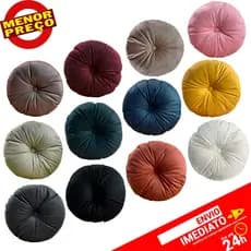 Almofada Veludo Redonda em Suede Tendência Decoração 40x40
