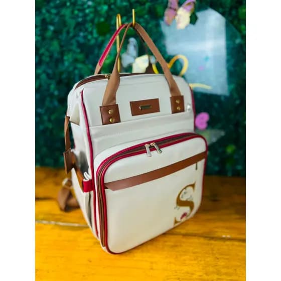 Mochila Maternidade Boca de Lobo Personalizada Luxo impermeável bordada menino menina grande
