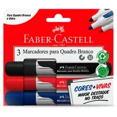 Kit Caneta Marcador Para Quadro Branco Faber-Castell 3.5mm 3 Cores