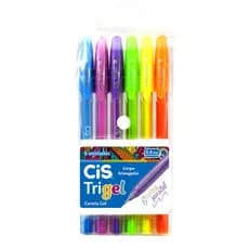 Caneta Gel Cis Trigel Estojo Com 6 Cores Pastel