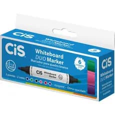 Caneta Marcador Para Quadro Branco Cis Duo Marker 6 Unidades