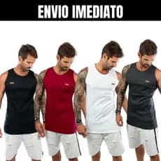 kit 4 Regatas Masculina Long Line Para Academia Praia Jr
