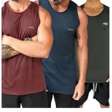 Kit 3 Regatas Masculina Para Academia Treino Praia Longline Malhafu radinha