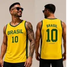 Camiseta Regata Brasil Masculina Torcedor Seleção Basquete