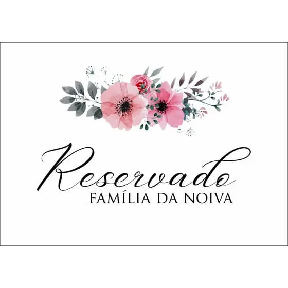 Placa reservado de mesa de casamento 10UN