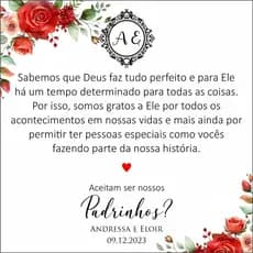 Mensagem para Caixa de Padrinhos 20UN