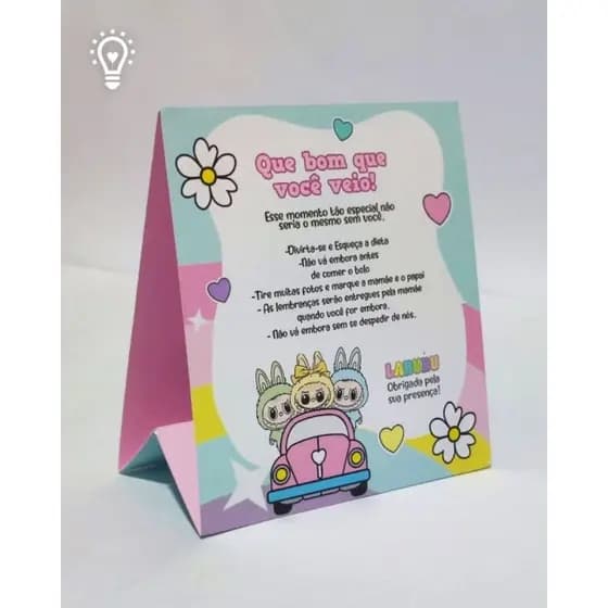 Plaquinha de Mesa para Aniversário Personalizado.