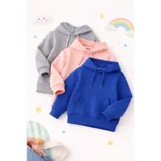 Kit 3 Moletom Canguru Infantil Unissex Liso Diversas Cores Promoção Inverno