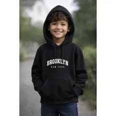 Moletom Infantil Canguru Com Capuz Brooklyn Casual Inverno Várias Cores