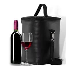 Wine Bag Bolsa Térmica Luxuosa Porta Vinhos 4 compartimentos