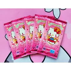 Pack com 5 boosters de Cards colecionáveis da Turma da Hello Kitty