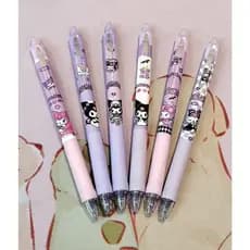Caneta fofa da turma da Hello Kitty Apagavel, coleção Kuromi, esferográfica, Sanrio, papelaria fofa