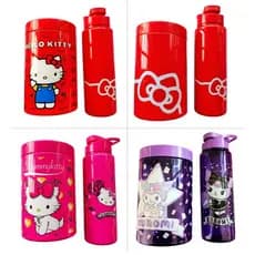 Conjunto Pote 1,5L + Squeeze 750ml da turma da Hello Kitty