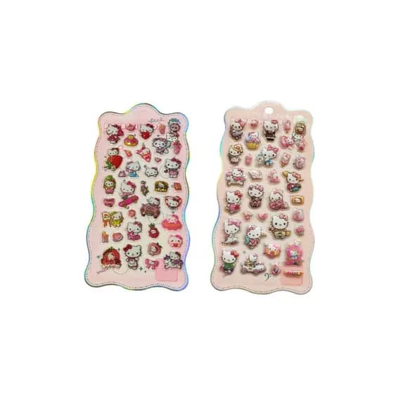 Cartela adesiva 11 x 21cm em relevo 3D - Hello Kitty
