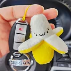 Chaveiro Pelúcia Banana Pingente para Mochila Chaveiro para Carro Acessórios Mochila Decoração.