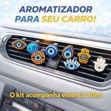 Clip Aromatizador para Carro Olho Grego Cheirinho Perfume De Carro + Essência 10ml