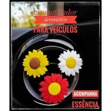 Kit Clip Aromatizador para Carro Acessórios para Carros Cheirinho Carro Feminino Margarida Girassol