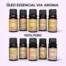 Óleo Essencial 100% Puro e Natural 10ml para Aromaterapia Via Aroma Difusor Elétrico