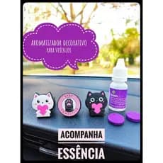 Clip Gato Aromatizador de Carro Acessório para Carro Decoração Carro Feminino com Essência 10 ml