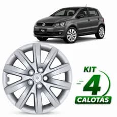 Jogo 4 Calotas Aro 15 Para Fox, SpaceFox, CrossFox, Polo 5 Furos - Prata 1066