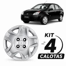 Jogo 4 Calotas Ford Fiesta Hatch e Sedan Aro 14 Todos Os Anos - Prata 3002