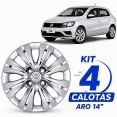 Kit 4 Calotas Aro 14 Para Volkswagen Gol G4,G5,G6,G7 - Prata 2002