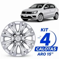 Jogo 4 Calotas Aro 15 Para Volkswagen Gol G3, G4, G5, G6, G7 - Prata 2003