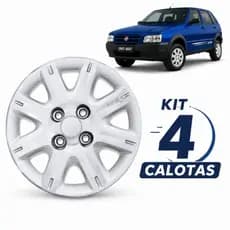Jogo De 4 Calotas Aro 13 Fiat Uno Way Economy - Prata 968