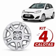 Jogo 4 Calotas Ford Fiesta Hatch e Sedan Aro 14 Todos Os Anos - Prata 3001
