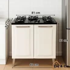 Balcão de Aço Itatiaia  Branco – 2 Portas – Cooktop 5 Bocas APENAS BALCÃO