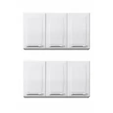 Kit com 2 armários aéreos em aço - 2 Armários aéreos 3 portas - ITATIAIA Linha Luce - Prático e Moderno