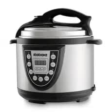 Panela de Pressão Eletrica Essencial 3 e 5L Inox c Preto Exelente Para Sua Rotina-Cozinha