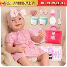 Bebê Reborn Boneca Silicone Realista Pode Dar Banho + Itens Bolsa
