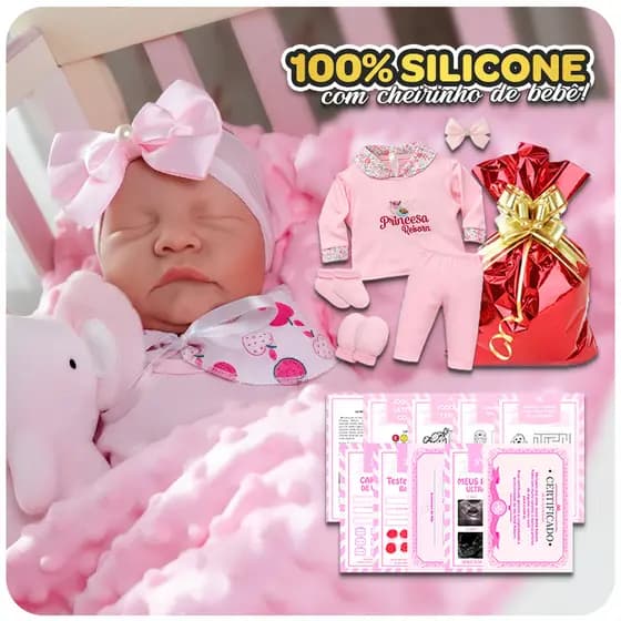 Boneca Bebê Reborn Realista 100% Silicone Envio Imediato