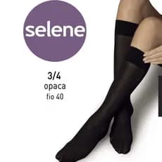Kit 4 Meia 3/4 Opaca Feminina Selene Fio 40 Duplo Punho 9050