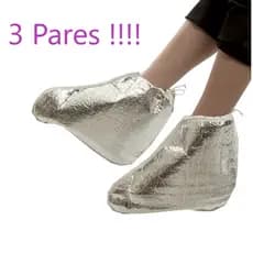 Kit 3 Pares Bota Metalizada Com Isolmanta Spa Dos Pés hidratação Ntflex