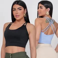 Cropped Feminino Com Bojo Alcinha Costas X Casual Festa
