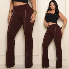 Calça Flare Feminina Social Casual Elegante Versatil Com Elastano