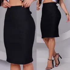 Saia Midi Lapis Social Secretaria Estilo Premium
