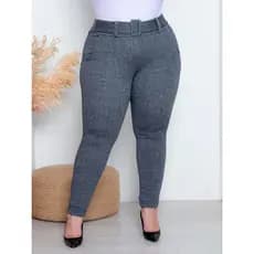 Calça Plus Size Feminina Com Cinto Fixo  Social Até G3