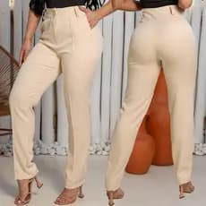 Calça Feminina Social Alfaiataria Com Bolso Casual e Trabalho Estilo Elegânte