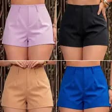 Short Feminino Alfaiataria Premium Casual Elegante