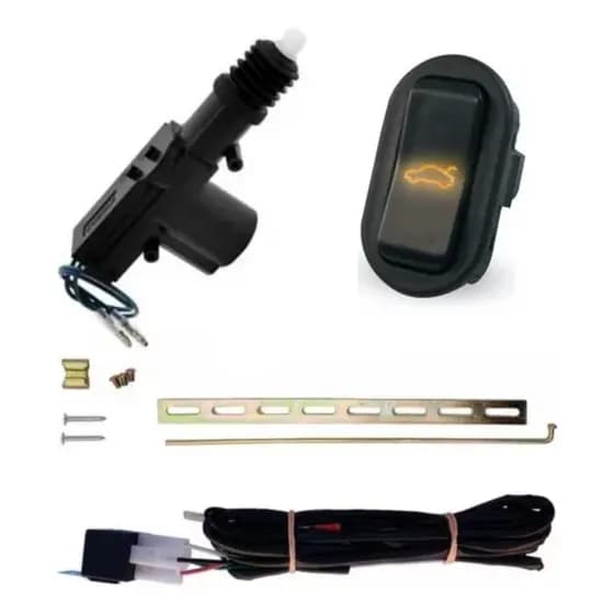 Kit Abertura De Porta Malas Elétrico Pelo Alarme Ou Botão Com Led Azul Verde Ambar Vermelho Branco