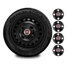 Kit De Jogo 4 Calotinhas Centrais Rodas Fiat Aro 13 14 15