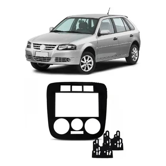 Moldura Painel 2 Din Mp5 Dvd Gol Saveiro Parati G4 Preto 2006 até 2013