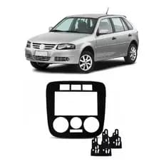 Moldura Painel 2 Din Mp5 Dvd Gol Saveiro Parati G4 Preto 2006 até 2013