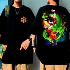 Camiseta Oversized Algodão Premium Dragon Ball Goku Shenlong Sete Esfera