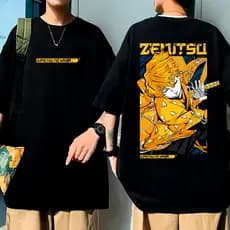 Camiseta Algodão Oversized Anime Zenitsu Mangá Japonês